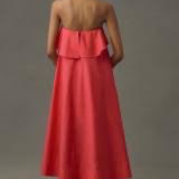 NWT Anthropologie Pink A-Line Flounce Midi Dress XS - Picture 8 of 10